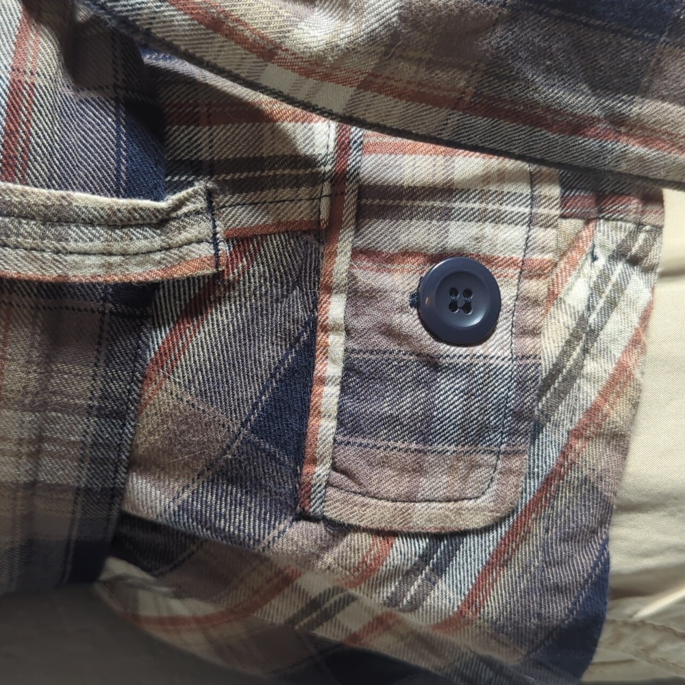 Y2K Brown Plaid Lightweight Cotton Blazer Jacket - Picture 4 of 6